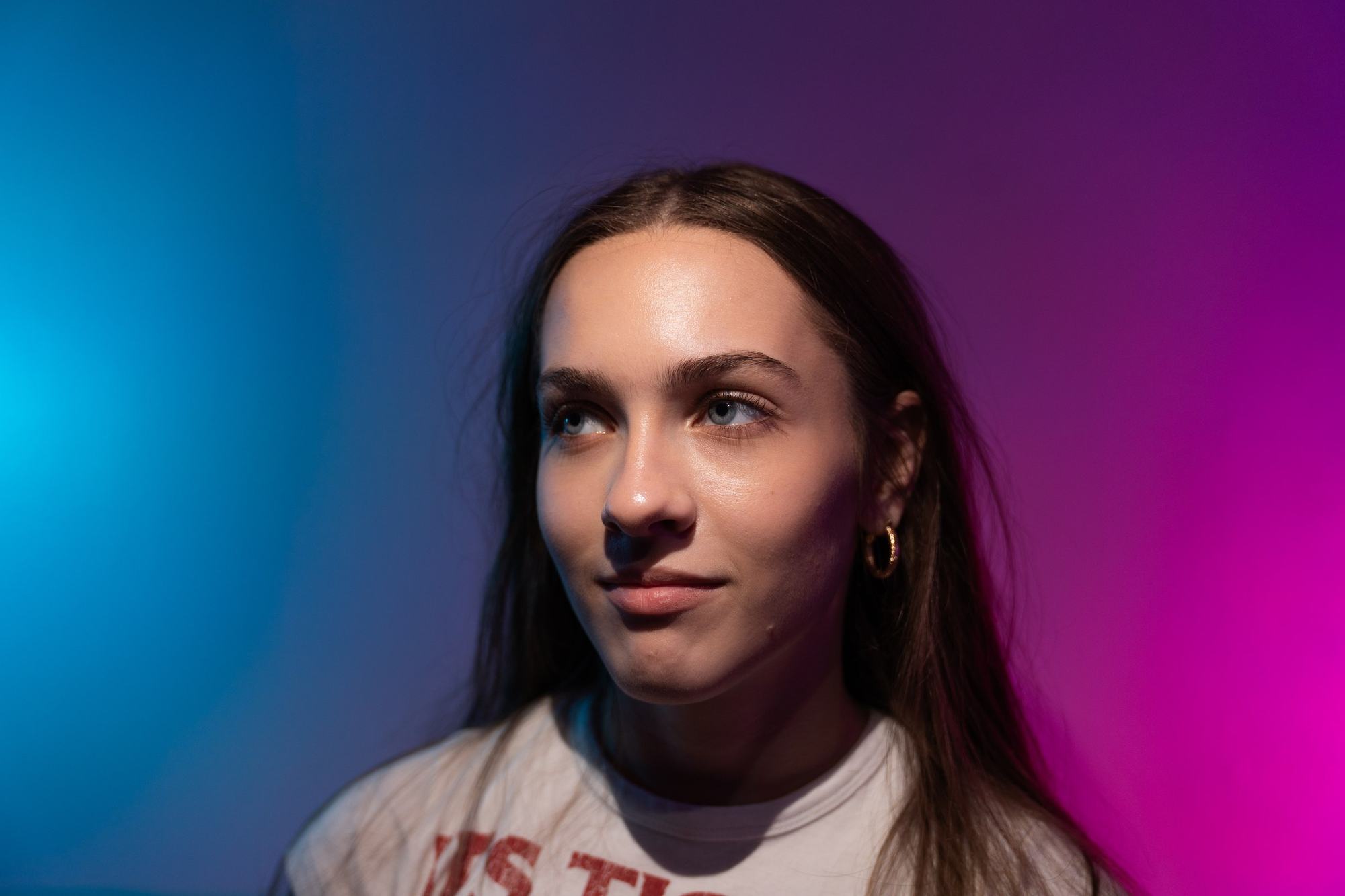 Portrait blue gel